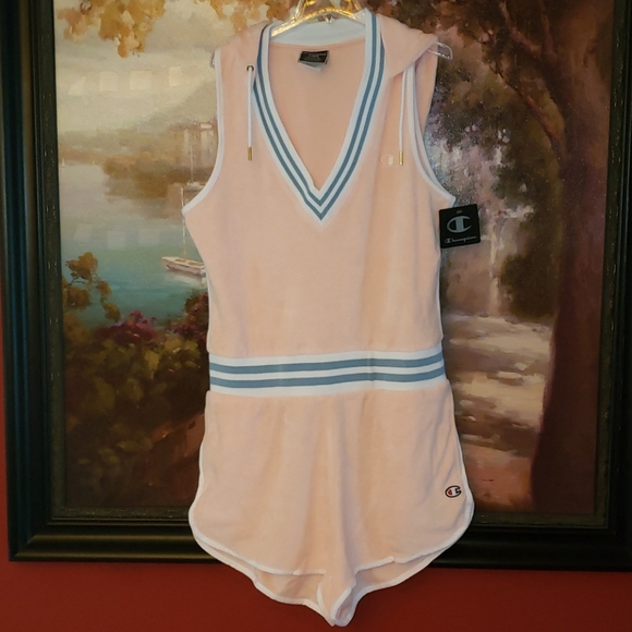 Champion Terry Cloth Romper Pink sz Large - Picture 5 of 5